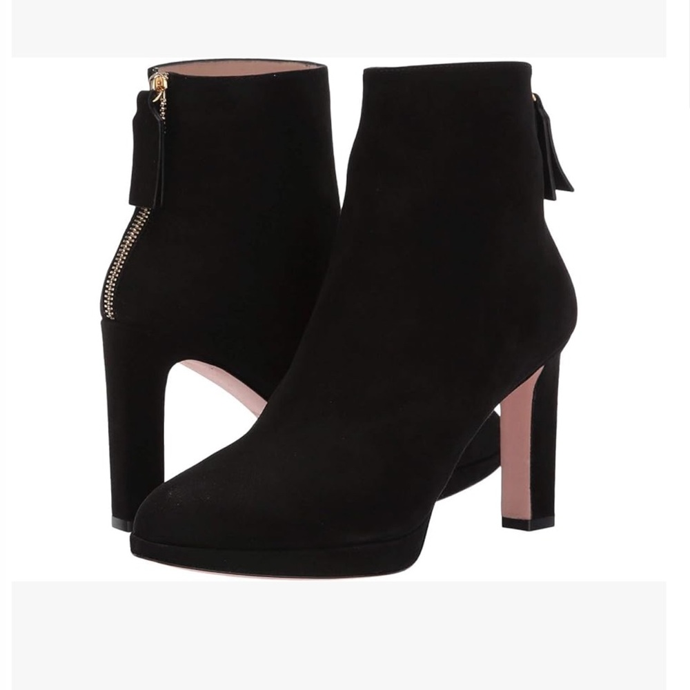 Stuart Weitzman black suede boots heeled booties size 37 short ankle boots